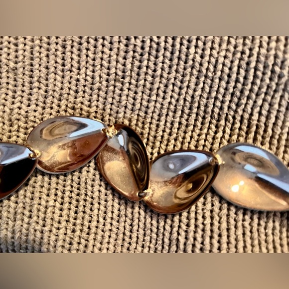 Bold Silver Teardrop Statement Necklace Bohemian Boho Chic Rare Geometric Oval - Picture 11 of 15